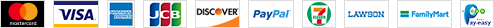 MasterCard VISA Amex JCB DISCOVER PayPal LAWSON FamillyMart SUNKUS Pay-easy